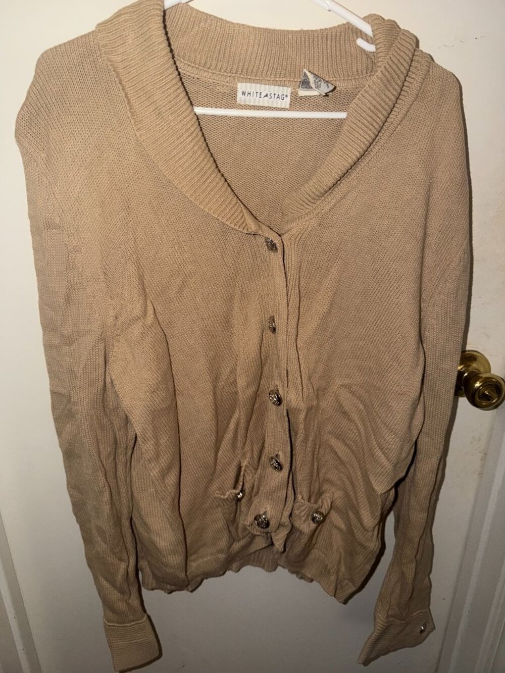 White Stag Camel Cardigan W XL